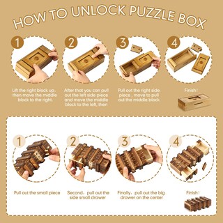Foto 3 | Foto 3 | Caja de Rompecabezas de Madera Zhanmai con Compartimento Secreto Juego Interactivo y Decorativo - Venta Internacional
