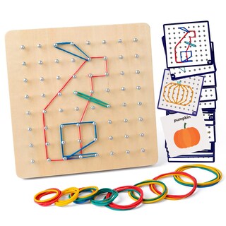 Foto 1 | Foto 1 | Manipulador Matemático de Madera Geoboard Coogam con 30 Cartas - Venta Internacional