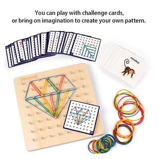 Foto 2 | Foto 2 | Manipulador Matemático de Madera Geoboard Coogam con 30 Cartas - Venta Internacional