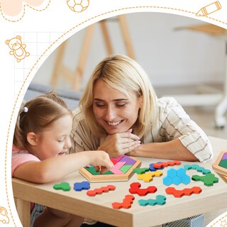 Foto 6 | Foto 6 | Puzles Hexagonales De Madera Jerify Educativos Paquete De 8 para Niños - Venta Internacional