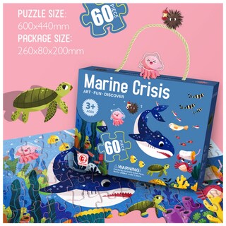 Foto 1 | Foto 1 | Puzle Big Blocks Ocean Crisis, 60 Piezas, Para Niños De 4 A 8 Años - Venta Internacional.