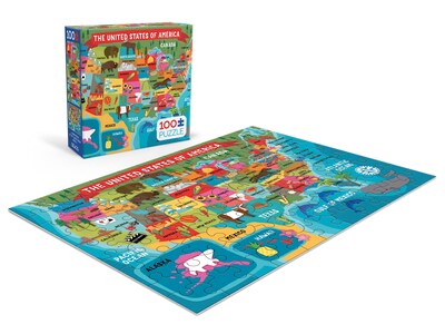 Foto 4 | Foto 4 | Rompecabezas Ceaco Con Mapa De Ee. Uu., 100 Piezas, Con Póster Adicional - Venta Internacional.