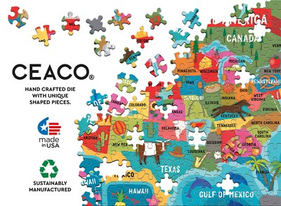 Foto 5 | Foto 5 | Rompecabezas Ceaco Con Mapa De Ee. Uu., 100 Piezas, Con Póster Adicional - Venta Internacional.