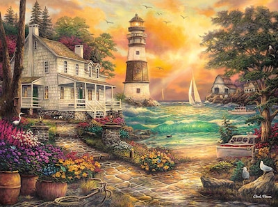 Foto 2 | Foto 2 | Rompecabezas Buffalo Games Chuck Pinson Cottage Junto Al Mar - Venta Internacional.