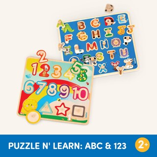 Foto 2 | Foto 2 | Rompecabezas De Madera Con Alfabeto Y Números Battat Puzzle N' Learn - Venta Internacional.