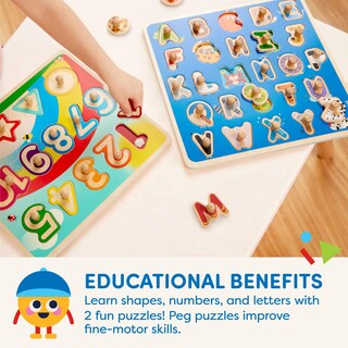 Foto 3 | Foto 3 | Rompecabezas De Madera Con Alfabeto Y Números Battat Puzzle N' Learn - Venta Internacional.