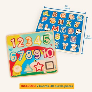 Foto 5 | Foto 5 | Rompecabezas De Madera Con Alfabeto Y Números Battat Puzzle N' Learn - Venta Internacional.