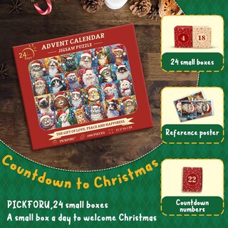 Foto 3 | Foto 3 | Calendario De Adviento Para Navidad Pickforu 2024, Rompecabezas De 1000 Piezas - Venta Internacional.