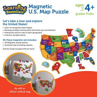 Foto 6 | Foto 6 | Rompecabezas Magnéticos Con Mapas De Ee. Uu., 44 Piezas, Para Niños Mayores De 4 Años - Venta Internacional.