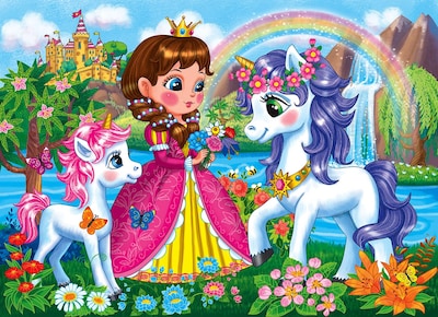 Foto 1 | Foto 1 | Rompecabezas Ransunn Princess & Unicorns 100 Piezas De 4 A 8 Años - Venta Internacional.