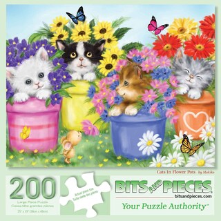 Foto 2 | Foto 2 | Rompecabezas Gatos en Macetas 200 Piezas - Venta Internacional