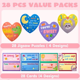 Foto 2 | Foto 2 | Juego De Tarjetas De Regalo Para El Día De San Valentín Con Rompecabezas En Forma De Corazón X28 - Venta Internacional.