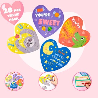 Foto 3 | Foto 3 | Juego De Tarjetas De Regalo Para El Día De San Valentín Con Rompecabezas En Forma De Corazón X28 - Venta Internacional.