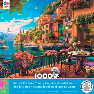 Foto 2 | Foto 2 | Rompecabezas Ceaco Puesta De Sol En El Lago De Como 1000 Piezas - Venta Internacional.