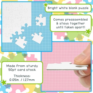 Foto 3 | Foto 3 | Blank Puzzles Hygloss Con Forma De Corazón, 8,5 X 9,5 Cm, 12 Rompecabezas - Venta Internacional.