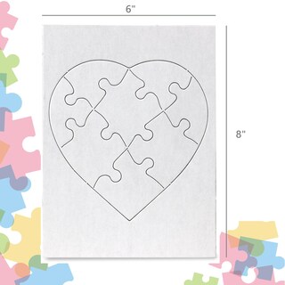 Foto 2 | Foto 2 | Rompecabezas Blank Hygloss Con Forma De Corazón, 6 X 8 Cm, Para San Valentín, 6 Rompecabezas - Venta Internacional.