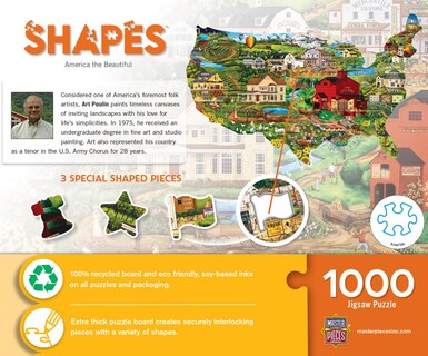 Foto 3 | Foto 3 | Rompecabezas Masterpieces 1000 Piezas Con Forma De Estados Unidos - Venta Internacional.