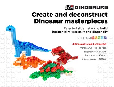 Foto 2 | Foto 2 | Pixel Art Puzzle Bricks Pix Brix Dinosaur Brachiosaurus - Venta Internacional.
