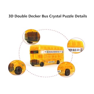 Foto 2 | Foto 2 | Rompecabezas 3D de cristal Autobús Vintage de dos Pisos Amarillo con 54 piezas - Venta Internacional