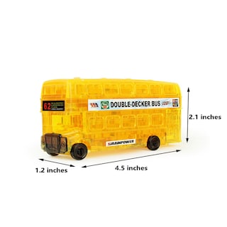 Foto 3 | Foto 3 | Rompecabezas 3D de cristal Autobús Vintage de dos Pisos Amarillo con 54 piezas - Venta Internacional