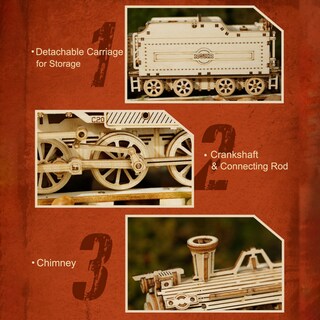 Foto 3 | Foto 3 | Puzle de Madera ROKR Tren Steam Express - Venta Internacional