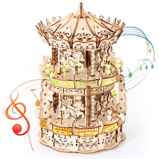 Foto 1 | Foto 1 | Puzles De Madera 3d Miebely Led Carrusel, Caja De Música Para Adultos Y Niños - Venta Internacional.