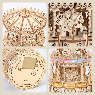 Foto 2 | Foto 2 | Puzles De Madera 3d Miebely Led Carrusel, Caja De Música Para Adultos Y Niños - Venta Internacional.