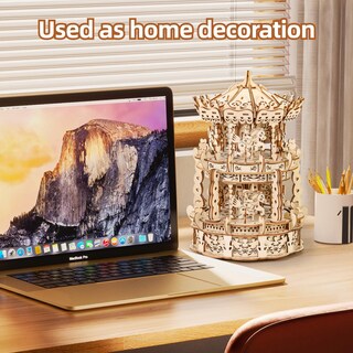 Foto 7 | Foto 7 | Puzles De Madera 3d Miebely Led Carrusel, Caja De Música Para Adultos Y Niños - Venta Internacional.