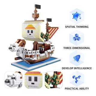 Foto 4 | Foto 4 | Rompecabezas 3d Bloques Armables Barco One Piece Going Merry Figura Armable Barco