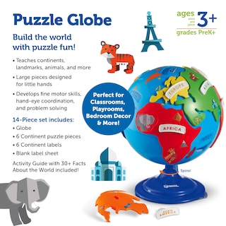 Foto 7 | Foto 7 | Puzzle Globe Learning Resources, 14 Piezas, Para Niños De Más De 3 Años - Venta Internacional.