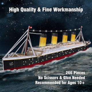 Foto 3 | Foto 3 | Puzzle 3d Cubicfun Led Titanic Barco Grande de 35\" para Adultos - Venta Internacional
