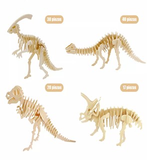 Foto 3 | Foto 3 | Set De 8 Rompecabezas Dinosaurios 3d Madera + Gratis Termo De Regalo Güish
