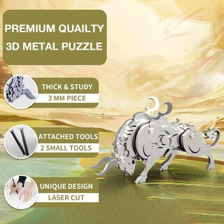 Foto 3 | Foto 3 | Kit De Maqueta Mecánica De Vaca Microworld Con Rompecabezas De Metal 3d - Venta Internacional.