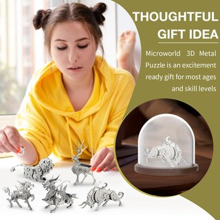 Foto 6 | Foto 6 | Kit De Maqueta Mecánica De Vaca Microworld Con Rompecabezas De Metal 3d - Venta Internacional.