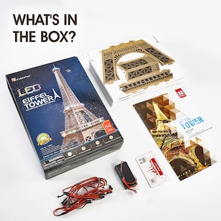 Foto 6 | Foto 6 | Puzzle 3d Cubicfun Eiffel Tower Con Brillantes Luces Led, 84 Unidades - Venta Internacional.