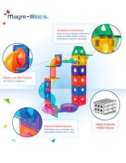 Foto 3 | Foto 3 | Magni Blocs Imanes Didácticos: Pista Magnética Marble Run Con 100 Piezas Para Estimular La Diversión Educativa