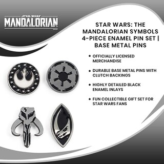 Foto 7 | Foto 7 | Juego De Alfileres Esmaltados Con Símbolos De Star Wars The Mandalorian X4 - Venta Internacional.