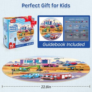 Foto 6 | Foto 6 | Puzzle De Suelo Synarry Vehicle, 70 Piezas, Para Niños De 3 A 8 Años - Venta Internacional.
