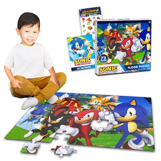 Foto 1 | Foto 1 | Puzle De Suelo Sonic The Hedgehog, 72 Piezas, Con Pegatinas Y Tatuajes - Venta Internacional.
