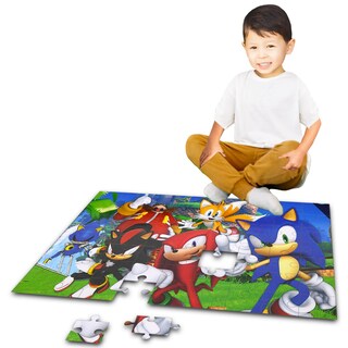 Foto 2 | Foto 2 | Puzle De Suelo Sonic The Hedgehog, 72 Piezas, Con Pegatinas Y Tatuajes - Venta Internacional.