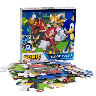 Foto 3 | Foto 3 | Puzle De Suelo Sonic The Hedgehog, 72 Piezas, Con Pegatinas Y Tatuajes - Venta Internacional.
