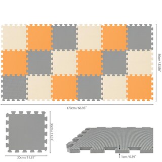 Foto 2 | Foto 2 | Alfombrillas De Espuma Qqpp De Goma Eva, 18 Baldosas Entrelazadas - Venta Internacional.