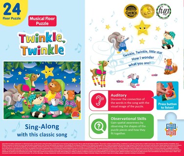 Foto 3 | Foto 3 | Rompecabezas De Suelo Masterpieces Twinkle Twinkle Sing-a-long 24 Piezas - Venta Internacional.