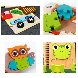 Foto 3 | Foto 3 | Kit de Juguetes Educativos Montessori 6 Rompecabezas de Madera - Venta Internacional