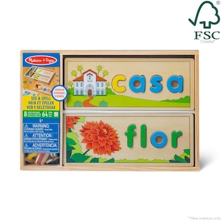 Foto 4 | Foto 4 | Juguete Educativo Para Aprender Idiomas Melissa & Doug Spanish See & Spell Con Certificación Fsc - Venta Internacional.