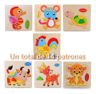 Foto 2 | Foto 2 | 14 Rompecabezas Tucson Figuras Surtidas Para Niños Pequeños Madera