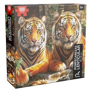 Foto 1 | Foto 1 | Rompecabezas Tigres Felinos Efecto 3d 500 Piezas Lenticular