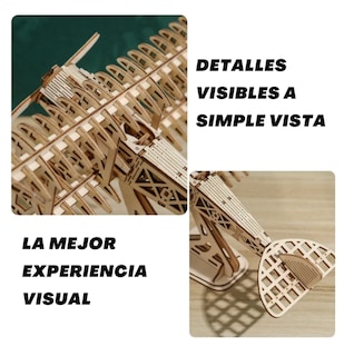 Foto 4 | Foto 4 | Avión Rompecabezas 3d Lab.g Juguetes De Madera Juguetes Educativos De Madera Color Café