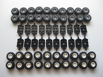 Foto 1 | Foto 1 | Set LEGO de Ruedas Neumáticos y Ejes En Blanco Y Negro para City - Venta Internacional