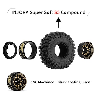 Foto 4 | Foto 4 | Juego De Neumáticos Injora Black Coating Brass 1.0 Para 1/24 1/18 Rc - Venta Internacional.
